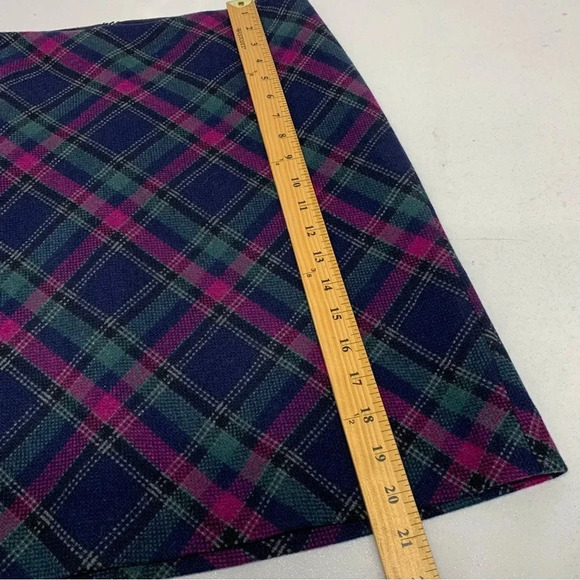 Talbots Plaid Skirt Size 4  Wool Purple Blue Lined Above Knee Preppy School Work - Picture 8 of 9